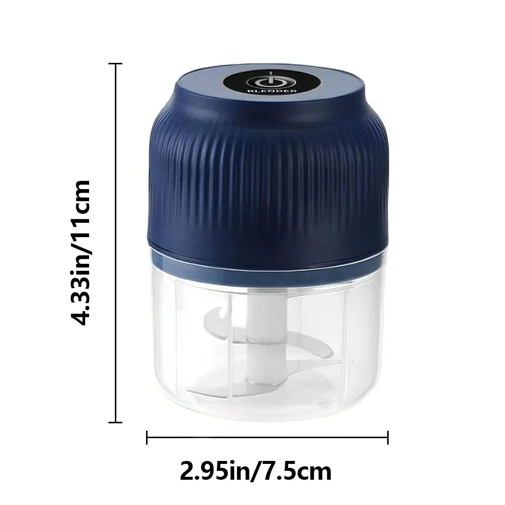 Electric Garlic Chopper with 4 Sharp Blades - 300ML Portable Food Processor for Vegetables, Ginger, Chili, Fruits, Meat, and Spices