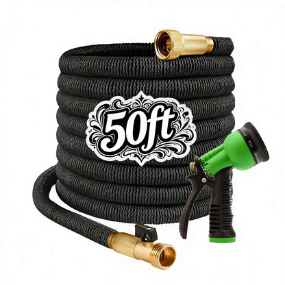 Deluxe Heavy-Duty Expandable Garden Hose - 50/100FT, 4X Stronger Construction for Versatile Outdoor Use - Ideal for Gardening and Gifts