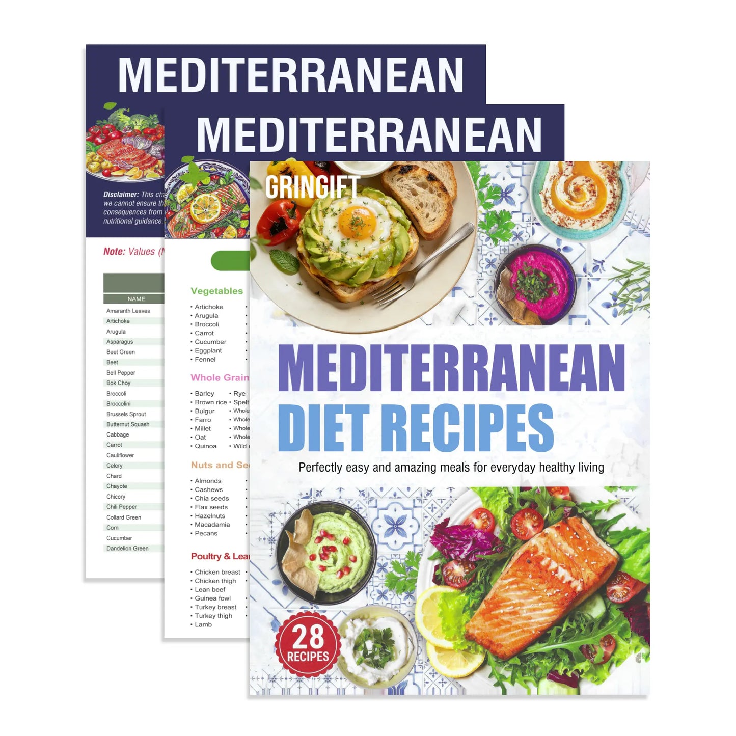 Mediterranean Diet Meal Plan Guide: A Comprehensive Cookbook with 3 Sticque Recipes, User-Friendly Chart, and Brochure for Healthy Living