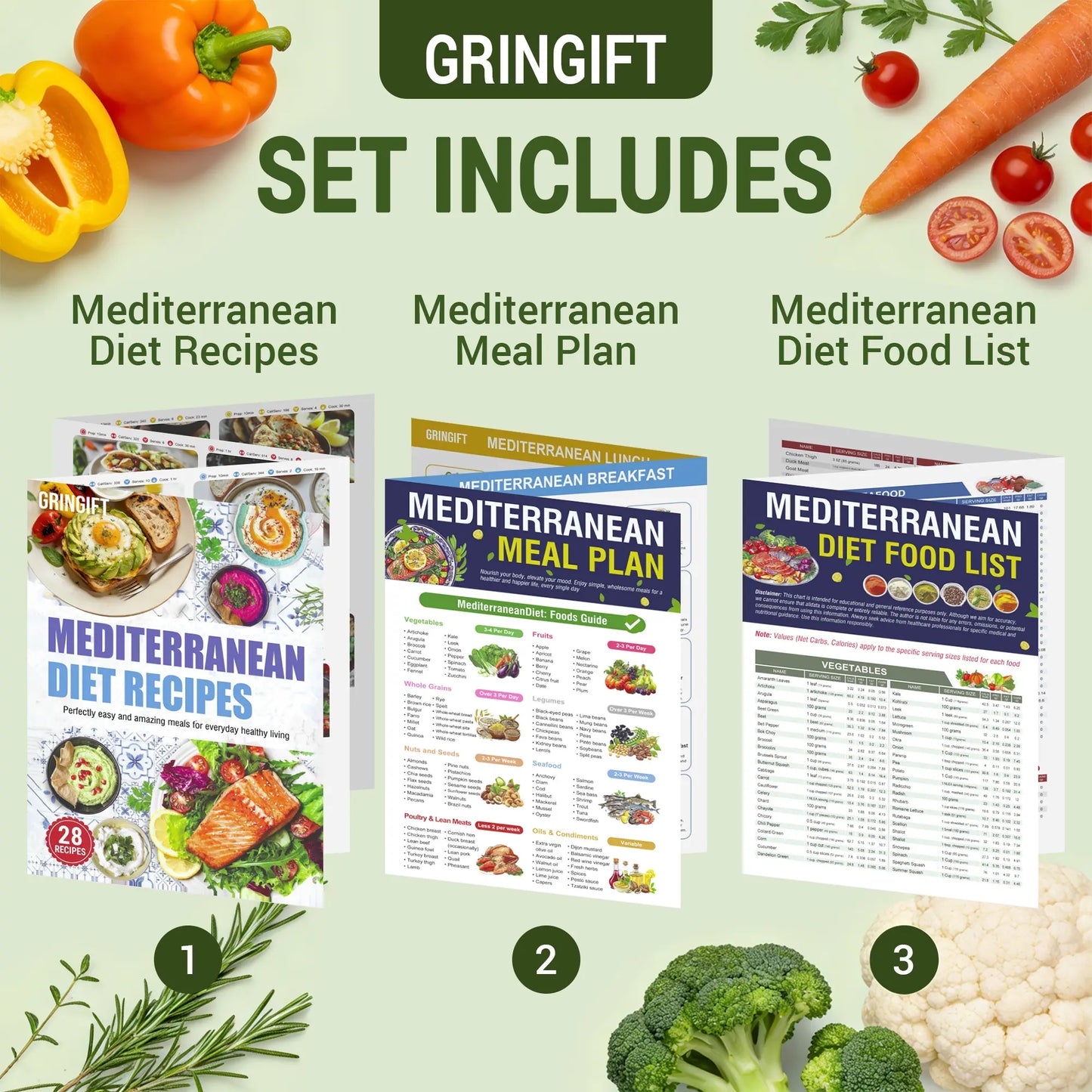 Mediterranean Diet Meal Plan Guide: A Comprehensive Cookbook with 3 Sticque Recipes, User-Friendly Chart, and Brochure for Healthy Living