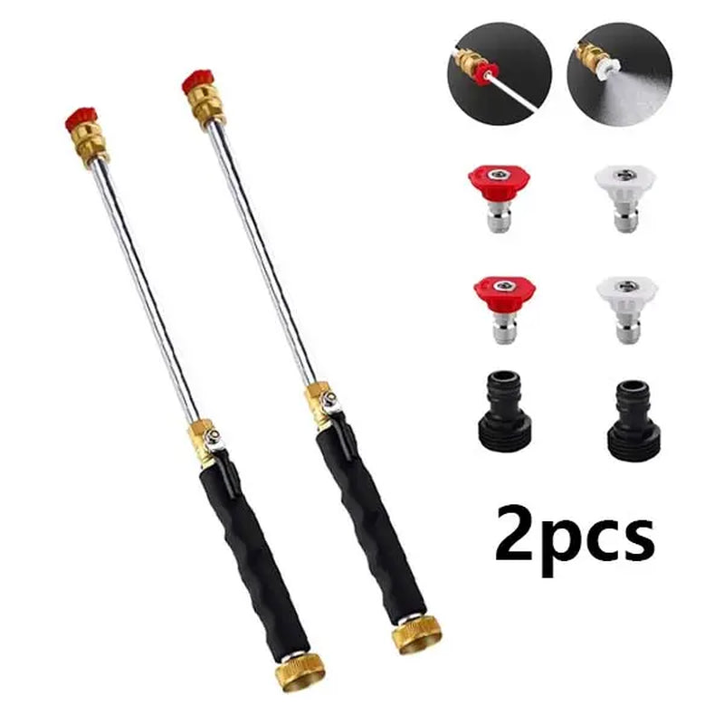 High-Pressure Jet Nozzle Power Washer for Garden Hoses with Dual Nozzles and Quick Connectors | Ideal for Car Washing, Patio, Driveway, and Outdoor Cleaning