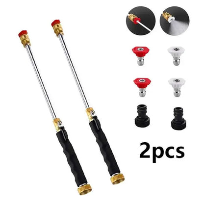 High-Pressure Jet Nozzle Power Washer for Garden Hoses with Dual Nozzles and Quick Connectors | Ideal for Car Washing, Patio, Driveway, and Outdoor Cleaning
