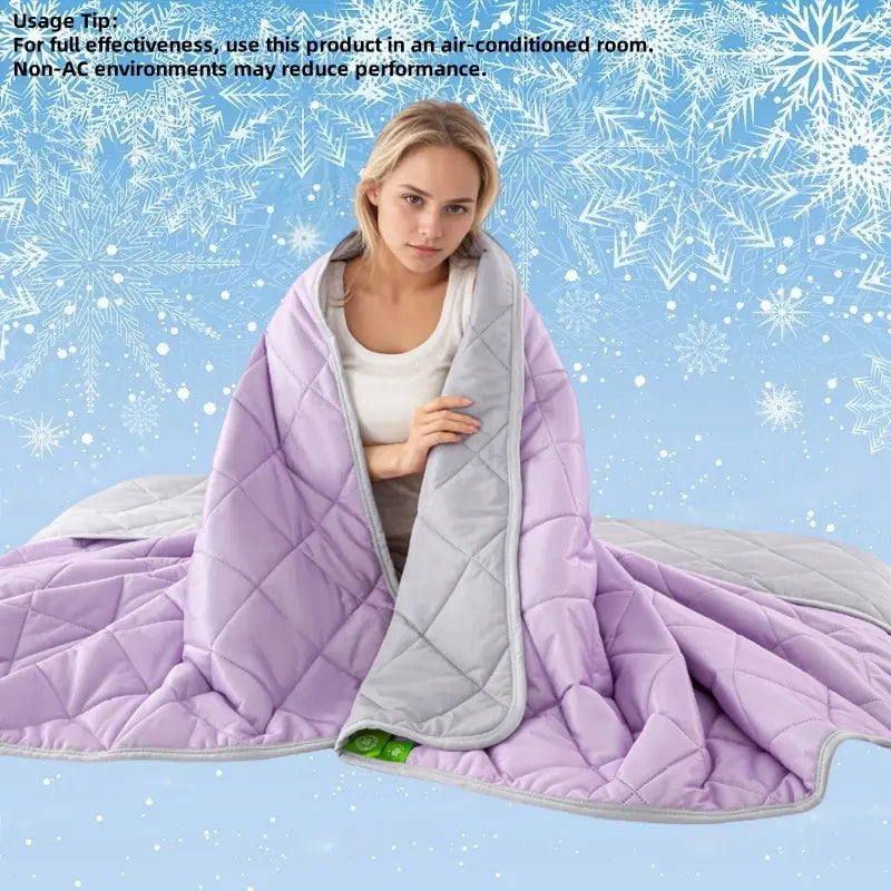 Reversible Double-Sided Cooling Blanket - Lightweight and Breathable Summer Comfort for Sleep and Cozy Living Spaces