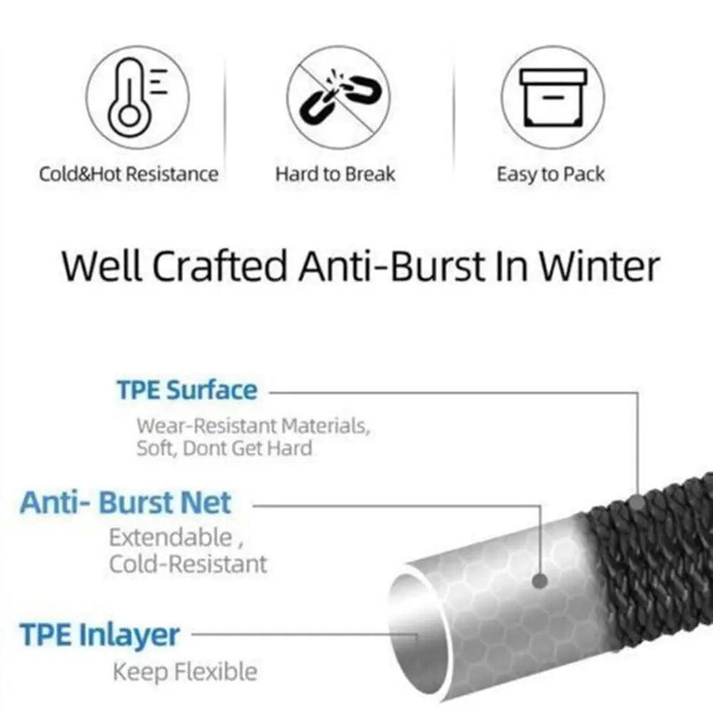 Deluxe Heavy-Duty Expandable Garden Hose - 50/100FT, 4X Stronger Construction for Versatile Outdoor Use - Ideal for Gardening and Gifts