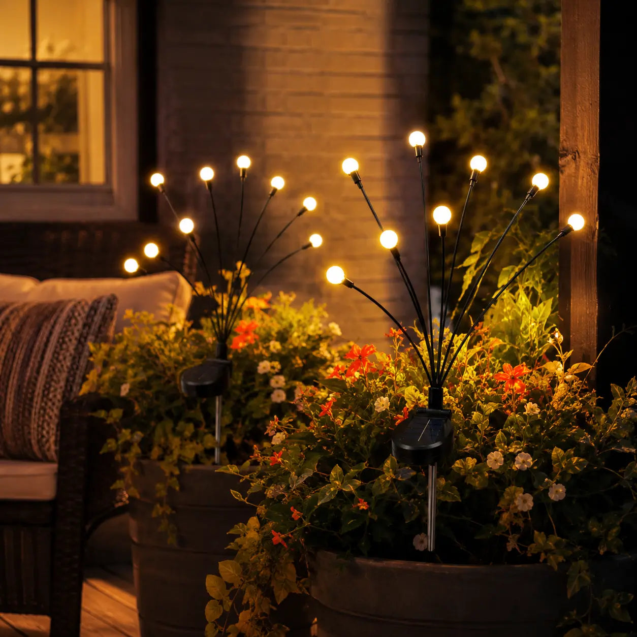 Professional Outdoor Solar Firefly Stake Lights - Waterproof Garden Lighting with Automatic Dusk-to-Dawn Function, Available in 4/8 Pack with 32/64 LED Bulbs for Yard, Patio, Pathway, and Landscape Decoration