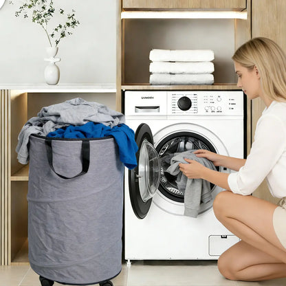 30-Gallon (109L) Collapsible Laundry Baskets - Foldable Pop-Up Hampers with Reinforced Handles for Versatile Storage in Bedrooms, Bathrooms, Children's Rooms, Dorms, and Travel