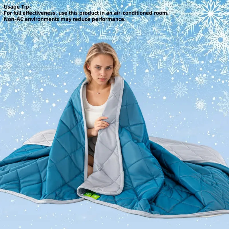 Reversible Double-Sided Cooling Blanket - Lightweight and Breathable Summer Comfort for Sleep and Cozy Living Spaces