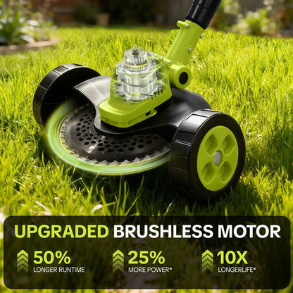 SEESE Cordless Lawn Mower and Garden Tool Set (Mower, Trimmer, Edger) with Dual 21V Batteries - Lightweight Design for Small to Medium Yards - Ideal Father's Day Gift