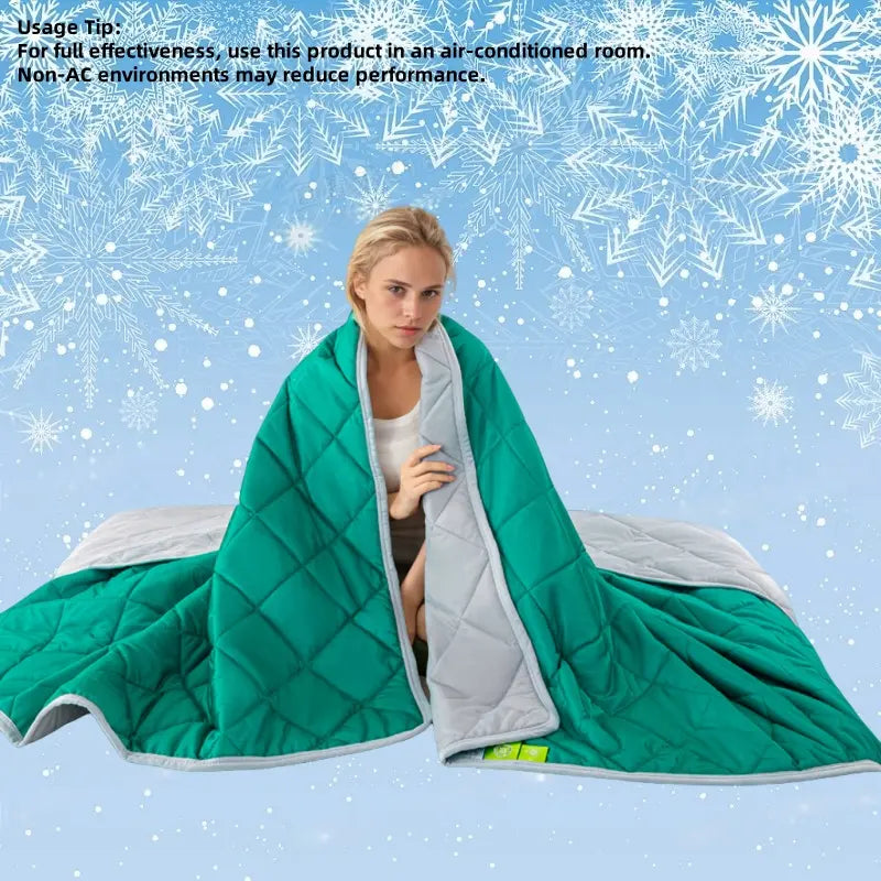 Reversible Double-Sided Cooling Blanket - Lightweight and Breathable Summer Comfort for Sleep and Cozy Living Spaces