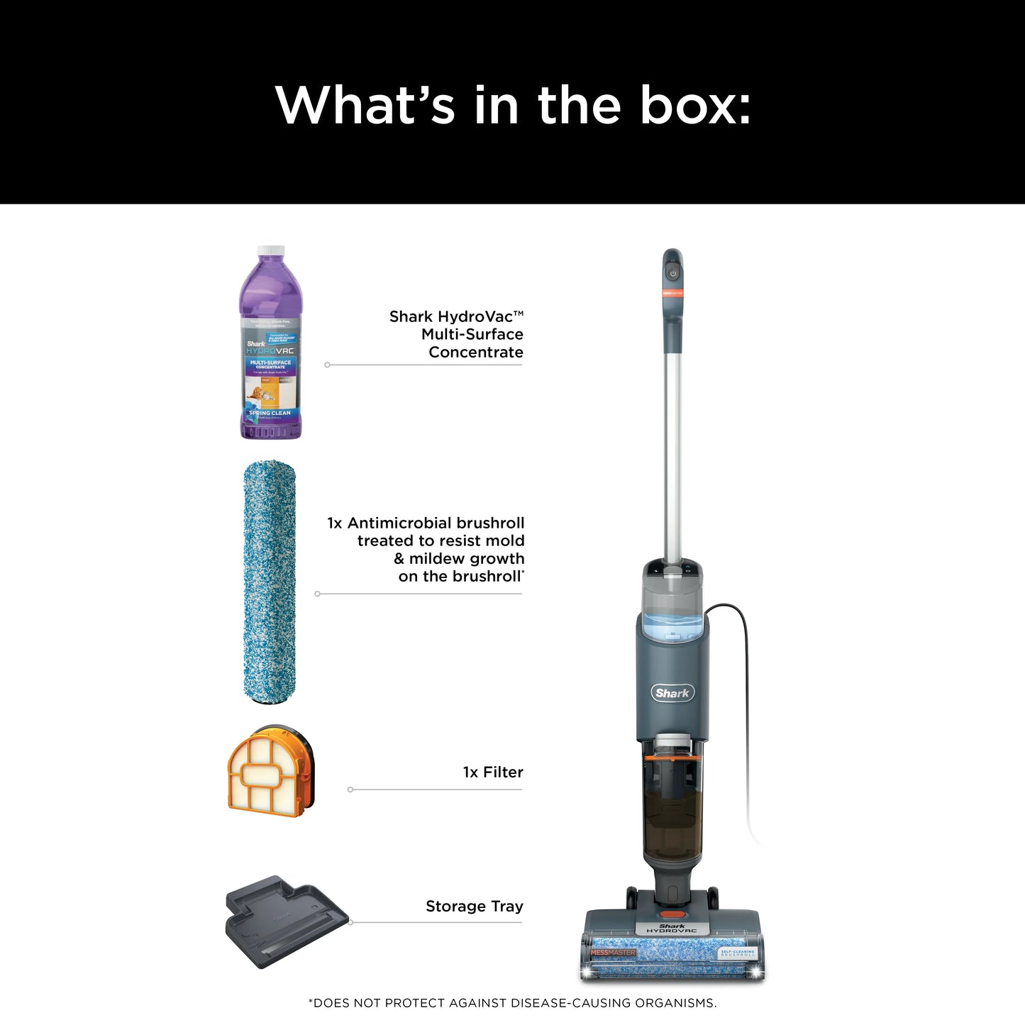 Shark Hydrovac Messmaster WD161 Corded 3-in-1 Vacuum, Mop, and Self-Cleaning System