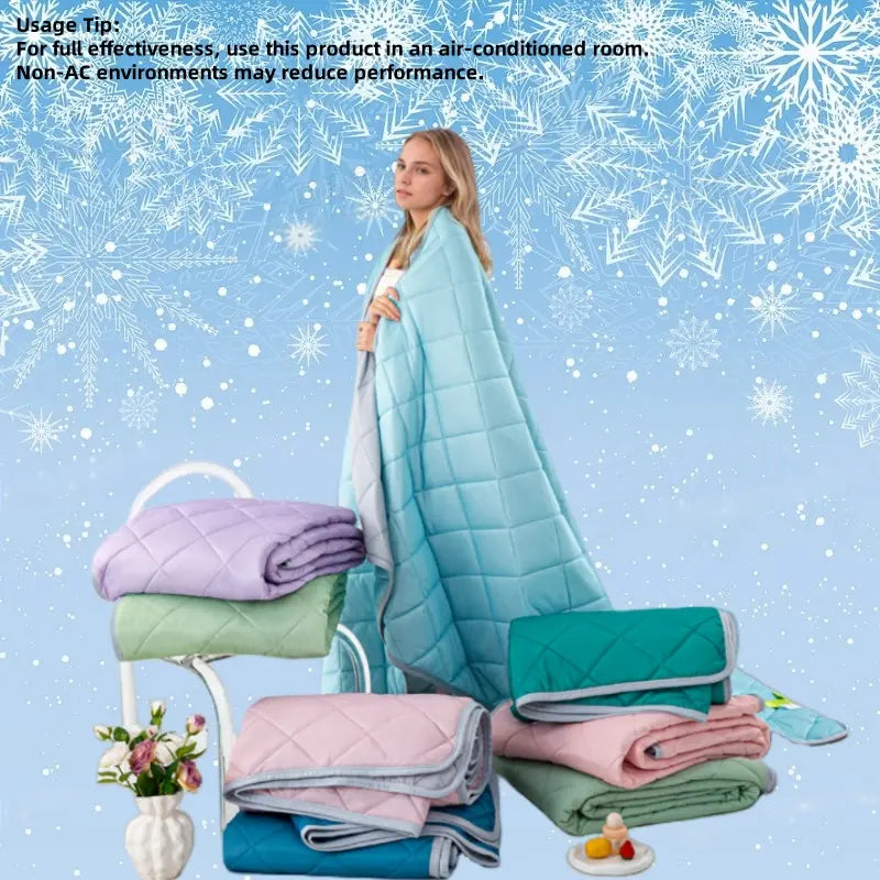 Reversible Double-Sided Cooling Blanket - Lightweight and Breathable Summer Comfort for Sleep and Cozy Living Spaces