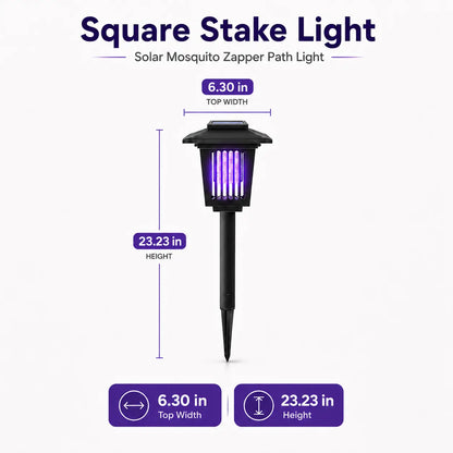 Solar-Powered Mosquito Zapper and Garden Stake Lamp – Dual-Mode Insect Control and Pathway Lighting, Weather-Resistant, Easy Installation, Available in Round and Square Designs