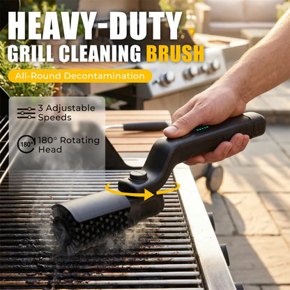 Cordless Electric BBQ Grill Brush with 3-Speed Settings and Adjustable Angle, 2600mAh Rechargeable Battery - Perfect Gift for Men and Fathers