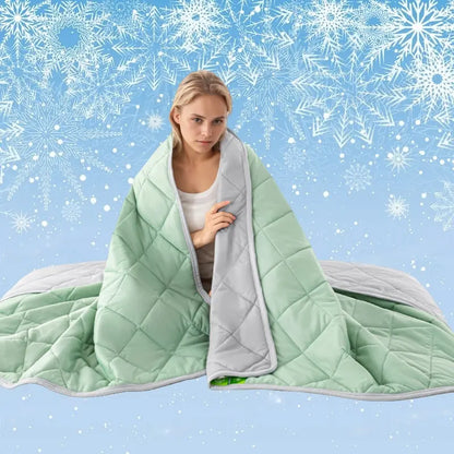 Reversible Double-Sided Cooling Blanket - Lightweight and Breathable Summer Comfort for Sleep and Cozy Living Spaces