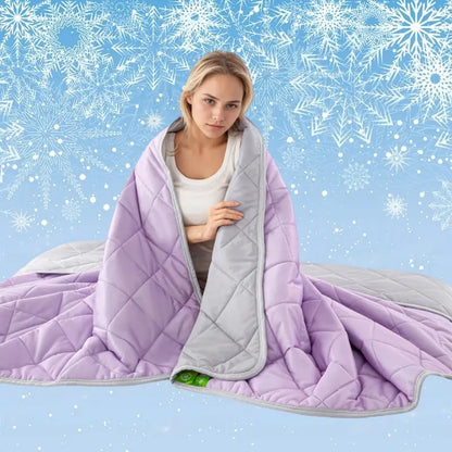 Reversible Double-Sided Cooling Blanket - Lightweight and Breathable Summer Comfort for Sleep and Cozy Living Spaces