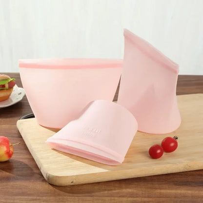 Professional Reusable Silicone Food Storage Bags - Leakproof Ziplock Solutions for Food Preservation and Refrigerator Organization