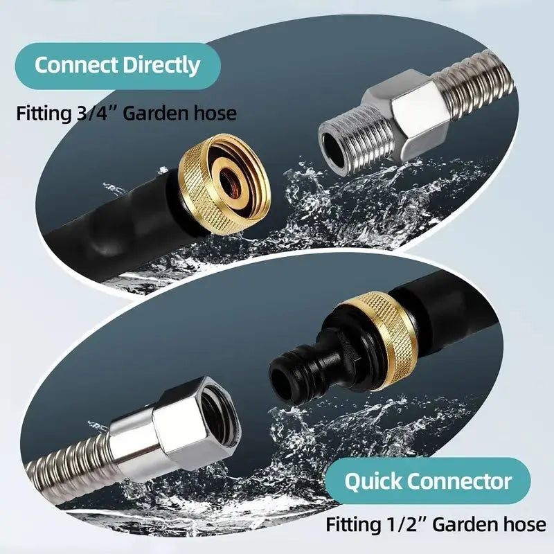 High-Pressure Jet Nozzle Power Washer for Garden Hoses with Dual Nozzles and Quick Connectors | Ideal for Car Washing, Patio, Driveway, and Outdoor Cleaning