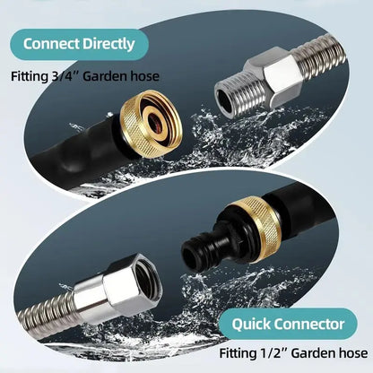 High-Pressure Jet Nozzle Power Washer for Garden Hoses with Dual Nozzles and Quick Connectors | Ideal for Car Washing, Patio, Driveway, and Outdoor Cleaning
