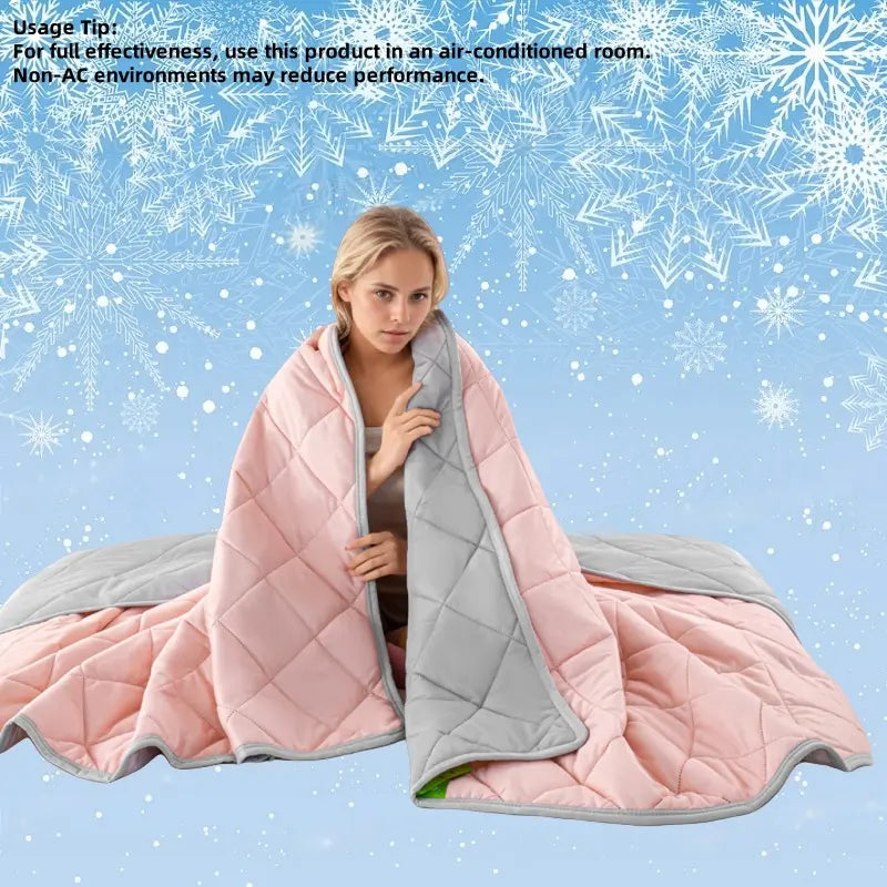 Reversible Double-Sided Cooling Blanket - Lightweight and Breathable Summer Comfort for Sleep and Cozy Living Spaces