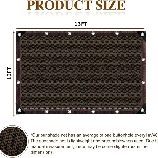90% Blackout Shade Cloth (2 Pieces, Black) - 10 x 13 Ft UV-Resistant Outdoor Fabric with Reinforced Rivets for Camping, Gardening, Patios, and Greenhouses - Ideal for Outdoor Activities and Easter Gifts