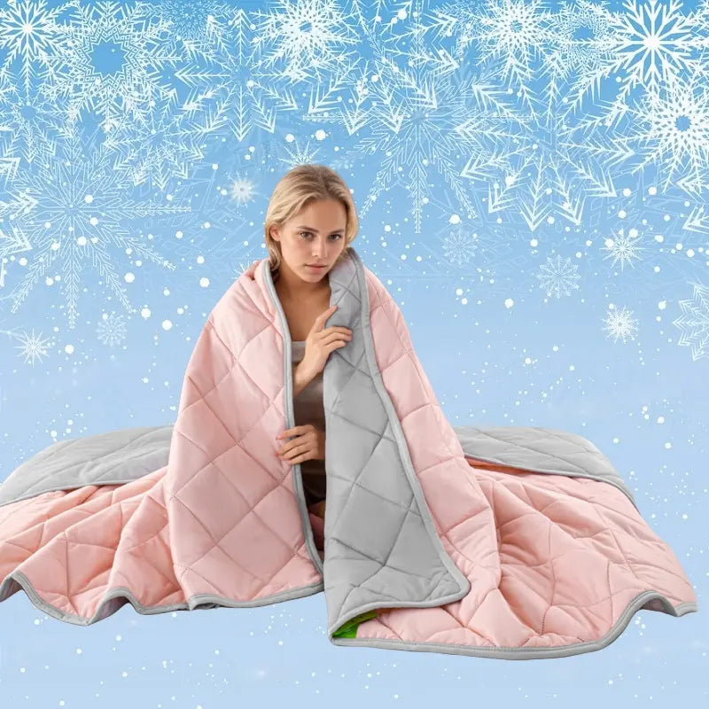 Reversible Double-Sided Cooling Blanket - Lightweight and Breathable Summer Comfort for Sleep and Cozy Living Spaces