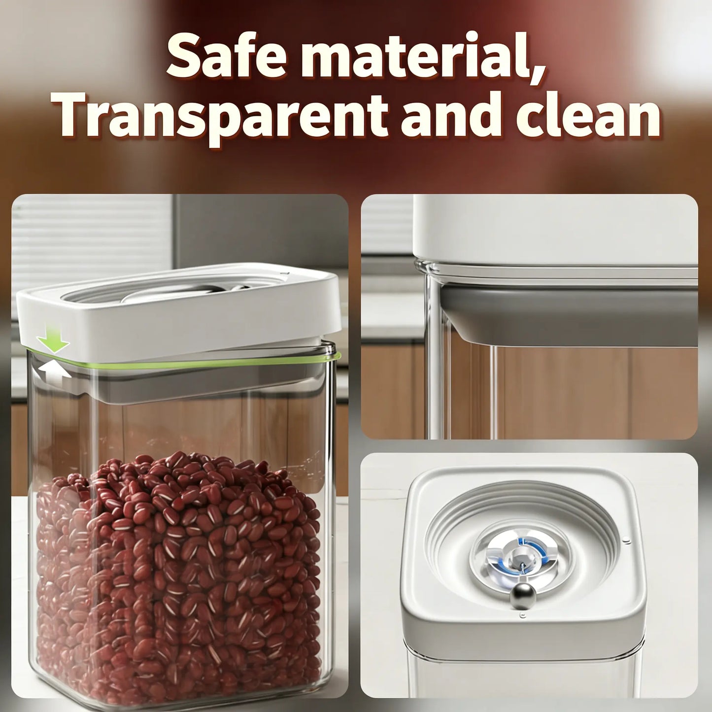 Airtight Insulated Food Storage Set - Stackable Refrigerator and Pantry Organizer Bins with Lids, Clear Odor-Resistant PET Material, Space-Saving Kitchen Storage Solution