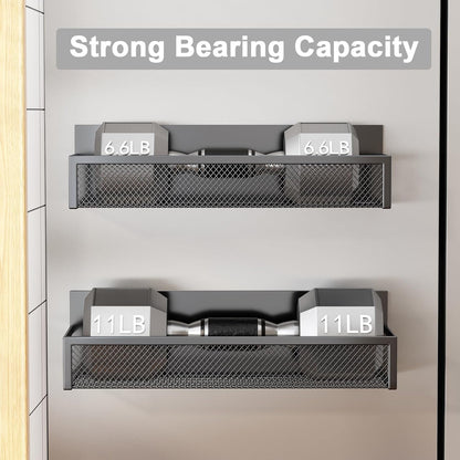 Magnetic Spice Rack Set for Refrigerator, 2-Pack with Adjustable Hooks, Kitchen Organizer and Storage Solution