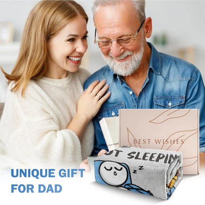 Father's Day Funny Gift for Dad: "Dad Is Not Sleeping" Flannel Blanket - Super Soft Throw for Couch and Napping, Ideal Birthday Gift from Daughter or Son