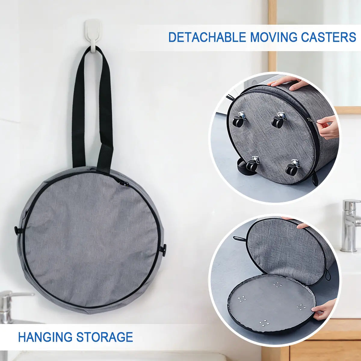 30-Gallon (109L) Collapsible Laundry Baskets - Foldable Pop-Up Hampers with Reinforced Handles for Versatile Storage in Bedrooms, Bathrooms, Children's Rooms, Dorms, and Travel