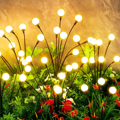 Professional Outdoor Solar Firefly Stake Lights - Waterproof Garden Lighting with Automatic Dusk-to-Dawn Function, Available in 4/8 Pack with 32/64 LED Bulbs for Yard, Patio, Pathway, and Landscape Decoration
