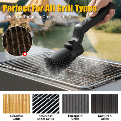 Cordless Electric BBQ Grill Brush with 3-Speed Settings and Adjustable Angle, 2600mAh Rechargeable Battery - Perfect Gift for Men and Fathers