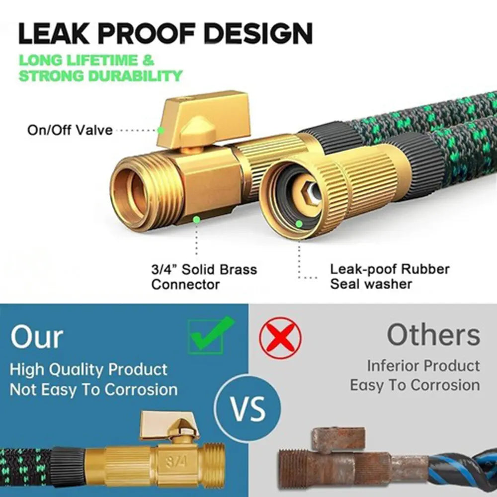 Deluxe Heavy-Duty Expandable Garden Hose - 50/100FT, 4X Stronger Construction for Versatile Outdoor Use - Ideal for Gardening and Gifts