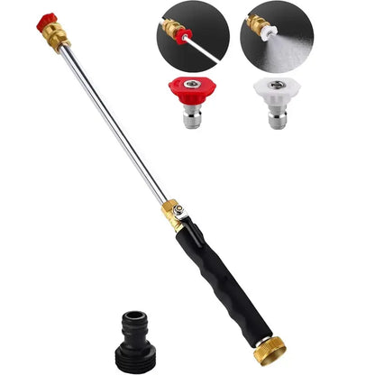High-Pressure Jet Nozzle Power Washer for Garden Hoses with Dual Nozzles and Quick Connectors | Ideal for Car Washing, Patio, Driveway, and Outdoor Cleaning