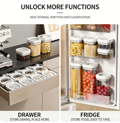 Airtight Insulated Food Storage Set - Stackable Refrigerator and Pantry Organizer Bins with Lids, Clear Odor-Resistant PET Material, Space-Saving Kitchen Storage Solution