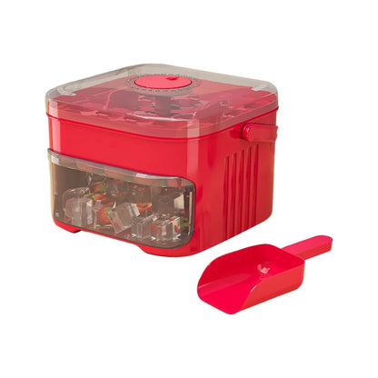 50-Cube Ice Maker with Convenient Press Cap - Dual-Layer Ice Cube Maker for Refrigerator and Home Ice Storage