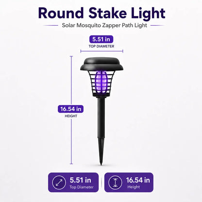 Solar-Powered Mosquito Zapper and Garden Stake Lamp – Dual-Mode Insect Control and Pathway Lighting, Weather-Resistant, Easy Installation, Available in Round and Square Designs
