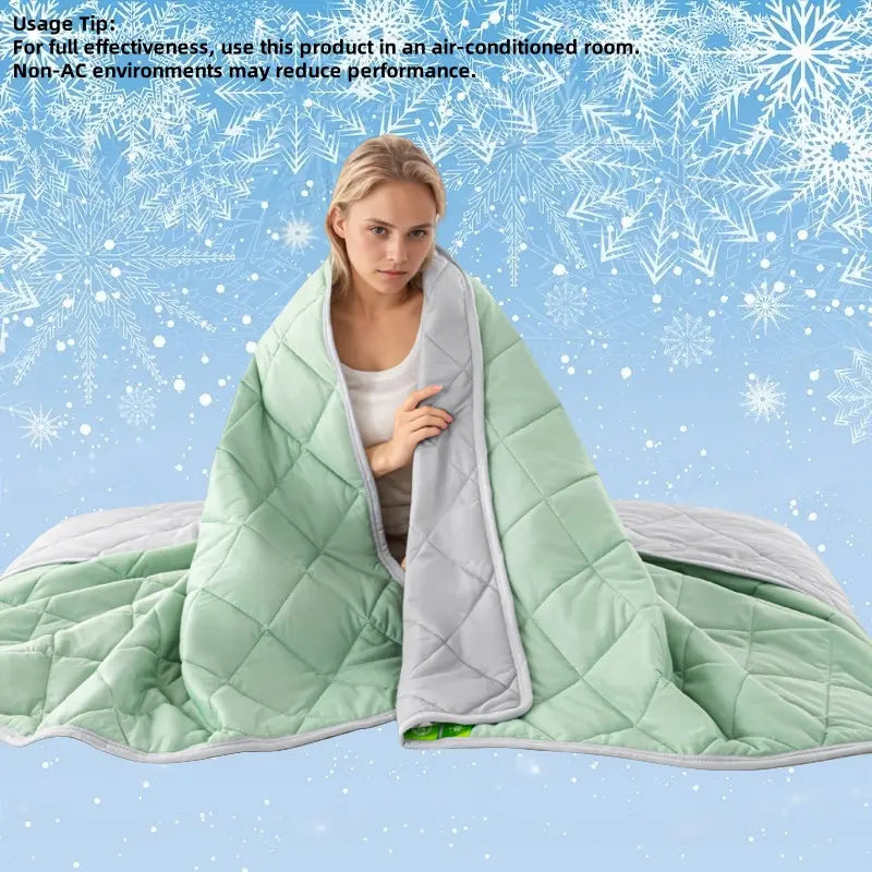 Reversible Double-Sided Cooling Blanket - Lightweight and Breathable Summer Comfort for Sleep and Cozy Living Spaces